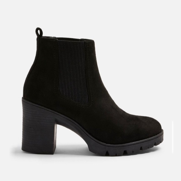 Topshop Byron Unit Booties Black Sz 9.5 NWOB Chunky Heel - Picture 10 of 12